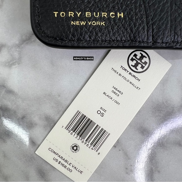 Tory Burch Thea Bifold Wallet In Black - Picture 6 of 6